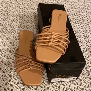 Tan strappy sandals